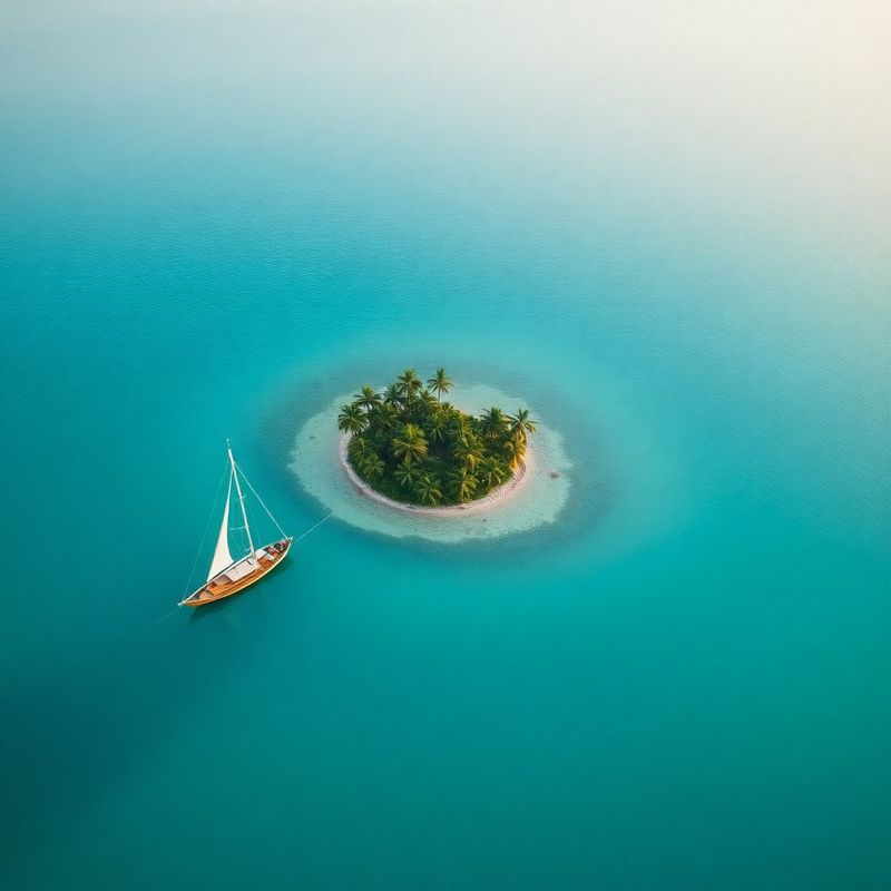 Vista aérea de una isla con palmeras rodeada de aguas turquesas en San Blas, Panamá